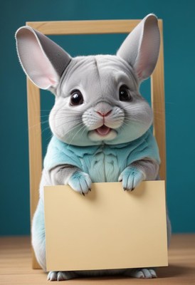 Chinchilla holding sign