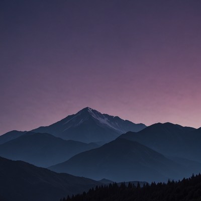 Mountain range at dusk