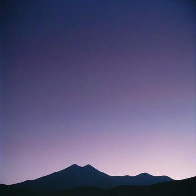Mountain silhouette at twilight