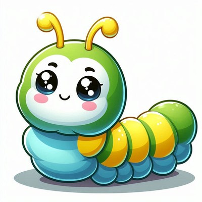 Cute cartoon caterpillar illustration