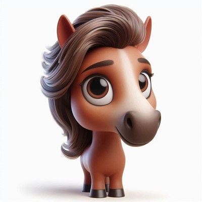 Cute cartoon horse
