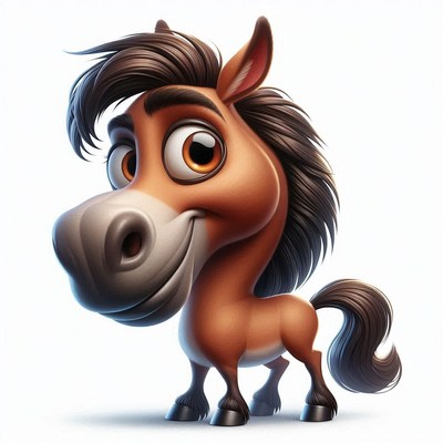 Cartoon brown horse illustration