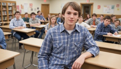 Student sitting in classroom