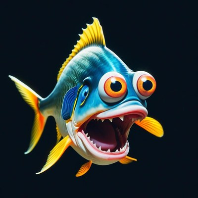 Cartoon fish with big eyes
