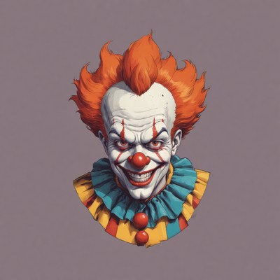 Creepy clown illustration