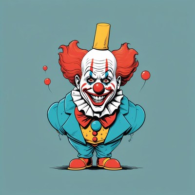 Creepy clown illustration