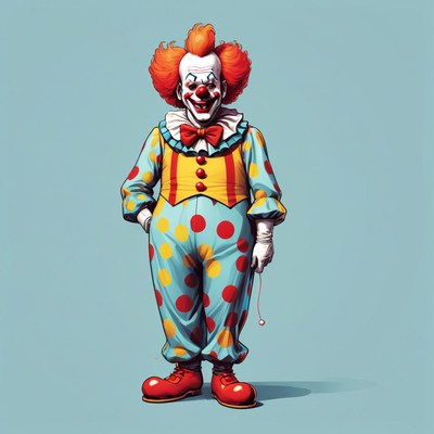 Creepy clown illustration