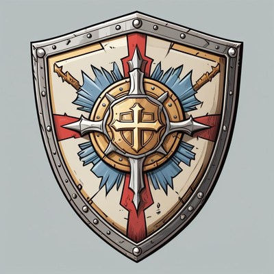 Medieval shield with cross design