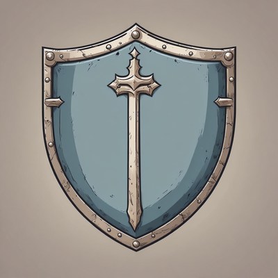 Medieval shield with sword