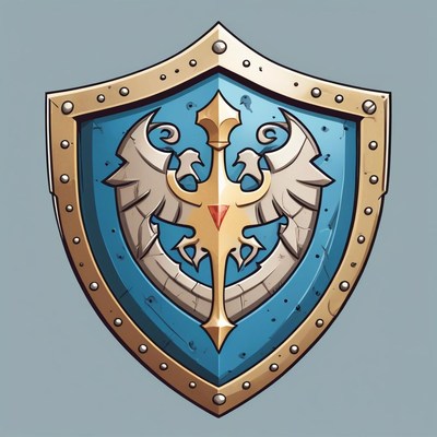 Blue shield with eagle design