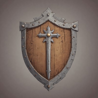 Wooden shield with cross