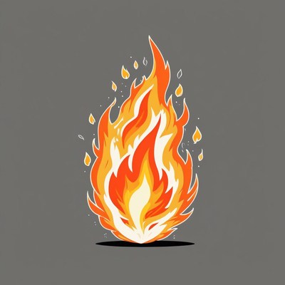 Cartoon fire flame illustration