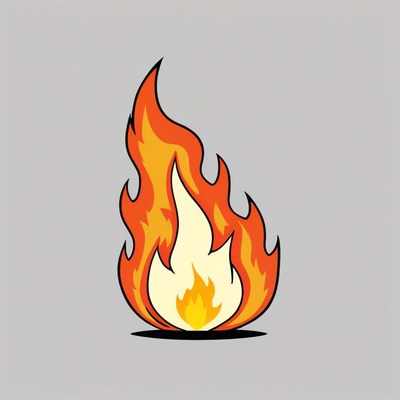 Cartoon fire flame illustration