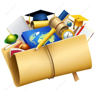 Education supplies in a folder
