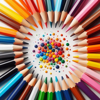 Colored pencil circle