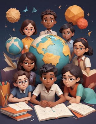 Diverse students learning together