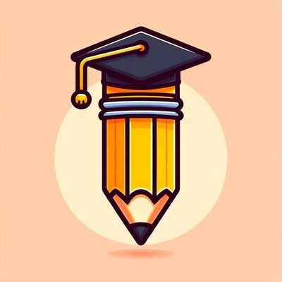 Pencil with graduation cap