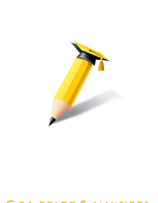 Pencil with graduation cap