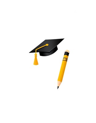 Graduation cap and pencil