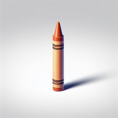Brown crayon on white background