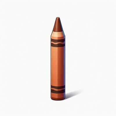 Brown crayon on white background