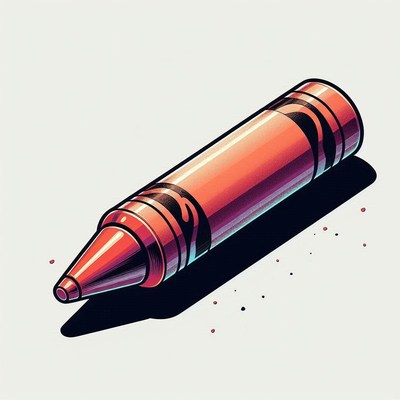 Red crayon on white background