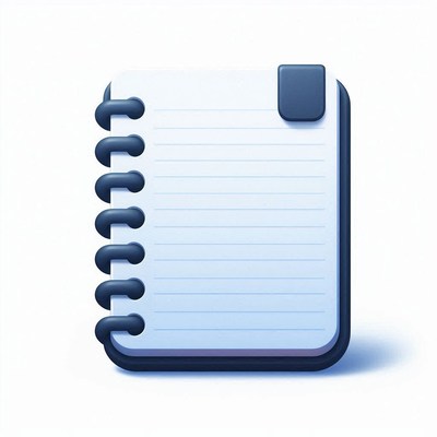 Blue spiral notebook with blank pages