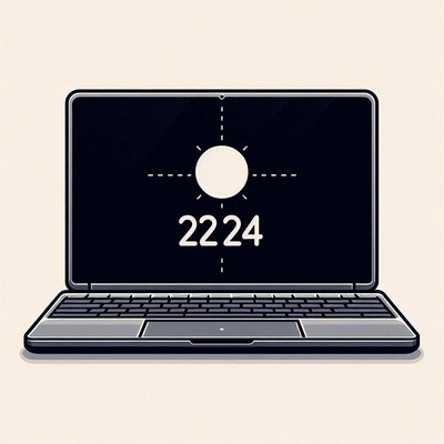 Laptop screen showing 2224