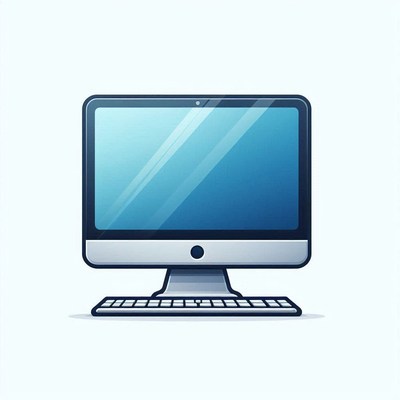 Desktop computer with keyboard