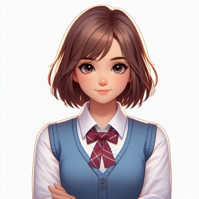 Anime girl in school uniform