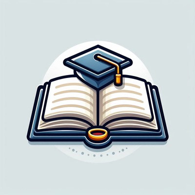 Graduation cap on open book