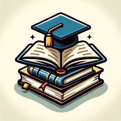 Graduation cap on stacked books