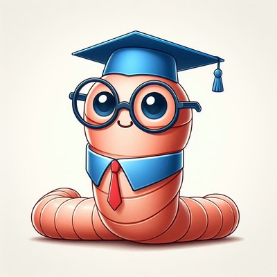 Graduate worm illustration