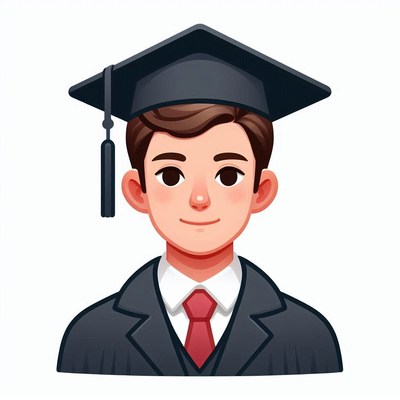 Graduate man wearing cap and gown