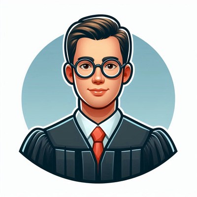Male judge illustration
