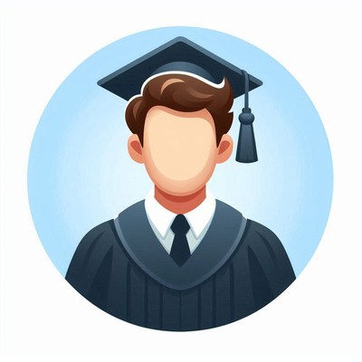 Graduate male student illustration