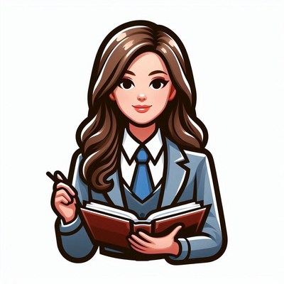 Woman in suit reading a book