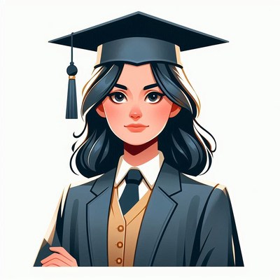Graduate woman in cap and gown