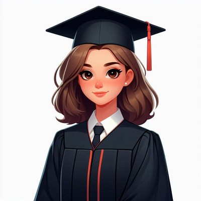 Graduate woman in cap and gown