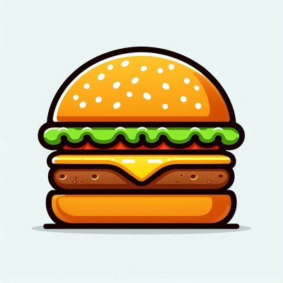 Cartoon cheeseburger illustration