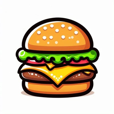 Cartoon cheeseburger illustration