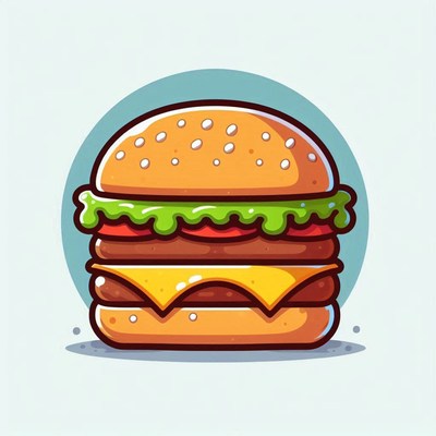Cartoon double cheeseburger illustration