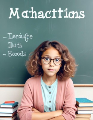 Girl looking at blackboard in classroom