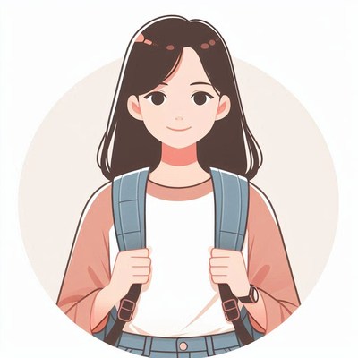 Smiling girl with backpack