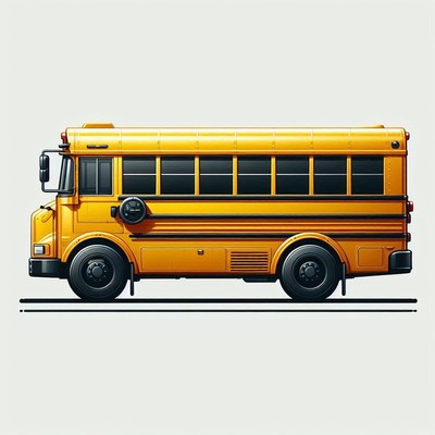 Yellow school bus side view