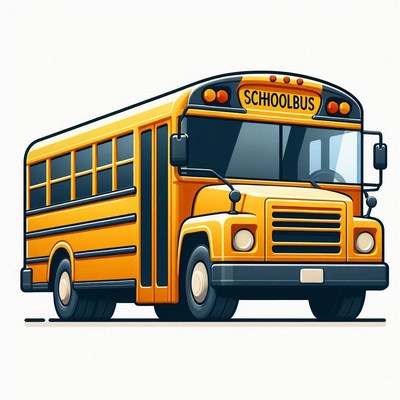 Yellow school bus driving