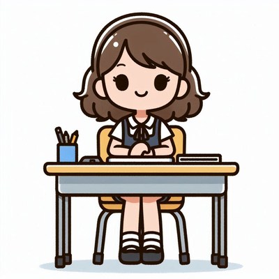 Girl sitting at desk