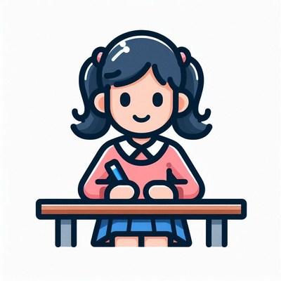 Girl writing at desk