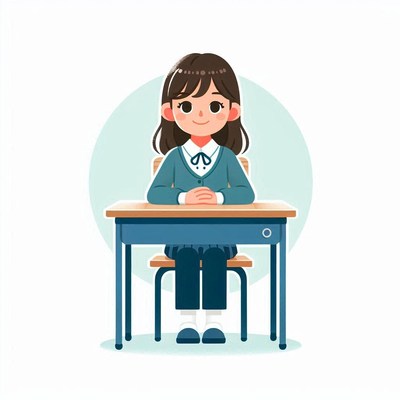 Girl sitting at desk