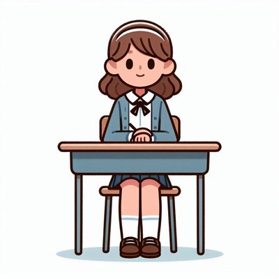 Girl sitting at desk